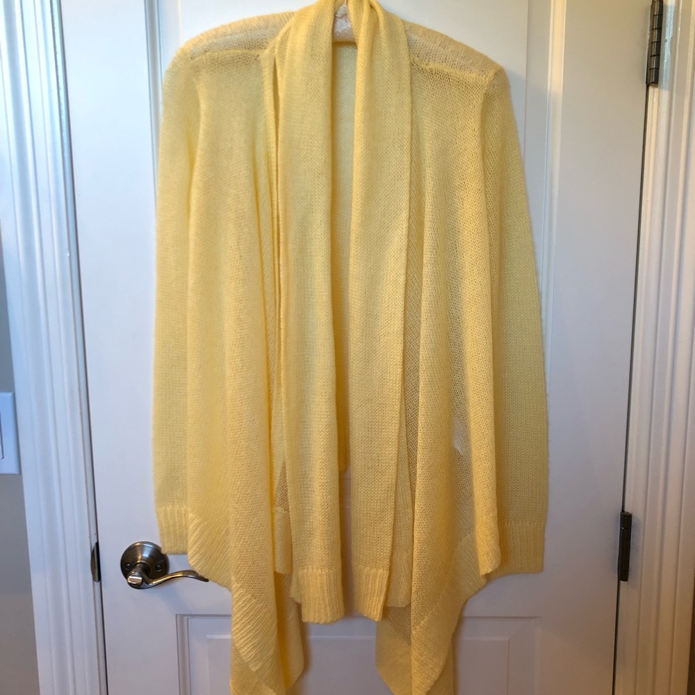 NWOT Michael Kors Yellow Lightweight Waterfall Cardigan • XS - Picture 2 of 9